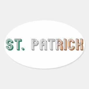 St. Patrick Ireland St. Paddy Typografie Ovale Sticker