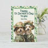St. Patrick Irish Belles Duo Dog Feestdagenkaart (Staand voorkant)