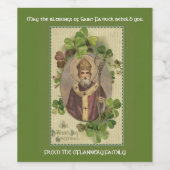 St. Patrick Irish Blessing Ireland Shamrocks Wijn Etiket (Enkel label)