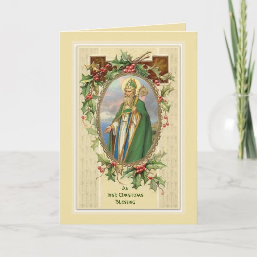  St. Patrick Irish Christmas Blessing Kaart (Voorkant)