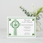 St. Patrick Irish Cross Shamrocks Condolence Bedankkaart (Staand voorkant)