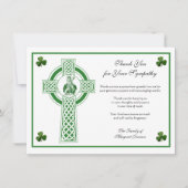 St. Patrick Irish Cross Shamrocks Condolence Bedankkaart (Voorkant)