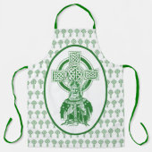 St. Patrick Irish Cross Shamrocks Green katholiek Schort (Voorkant)