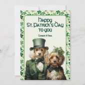 St. Patrick Irish Paws Duo Dog Feestdagenkaart (Voorkant)