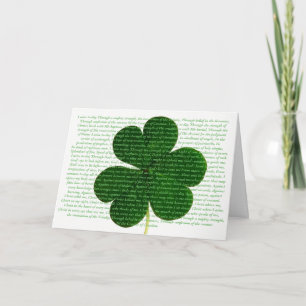 St. Patrick Irish Poem The Deer's Cry Shamrock Kaart