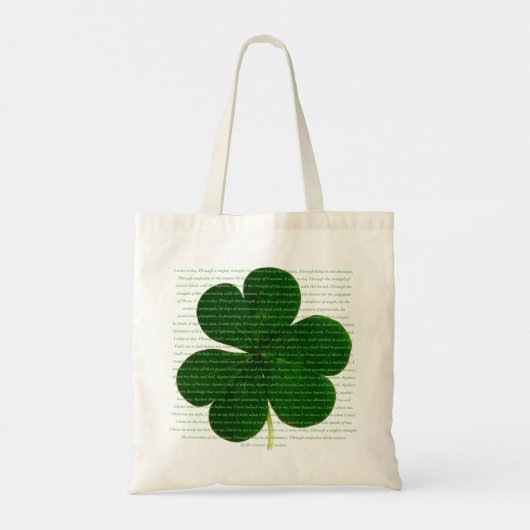 St. Patrick Irish Poem The Deer's Cry Shamrock Tote Bag (Achterkant)