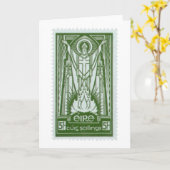 St. Patrick Irish Postage Stamp Kaart (Gele Bloem)