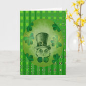 St. Patrick Kat met Klavers die Kaart trekken (Gele Bloem)