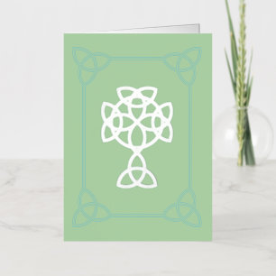 St. Patrick Keltisch Kruis & Citaat   Gevouwen Folie Feestdagenkaart