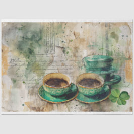 St. Patrick Koffie Shamrock Vibe Collage Harmony Tissuepapier