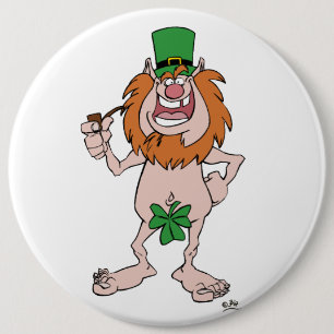 St Patrick Leprechaun knoppenbadge Ronde Button 6,0 Cm