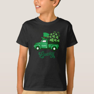 St Patrick Leprechaun Truck Rainbow Luck Shamrock T-shirt
