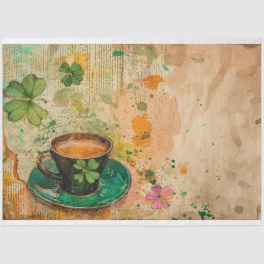 St. Patrick Leprechaun's Ephemeral Espresso Tissuepapier (Voorkant)