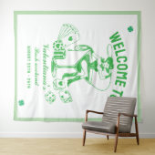 St patrick Lucky Martini Bachelorette welcome sign Wandkleed (In Situ (horizontaal))