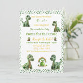 St patrick Lucky One Dinosaur Invitation (Debout devant)