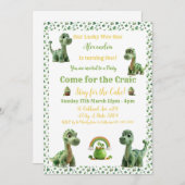 St patrick Lucky One Dinosaur Invitation (Devant / Derrière)