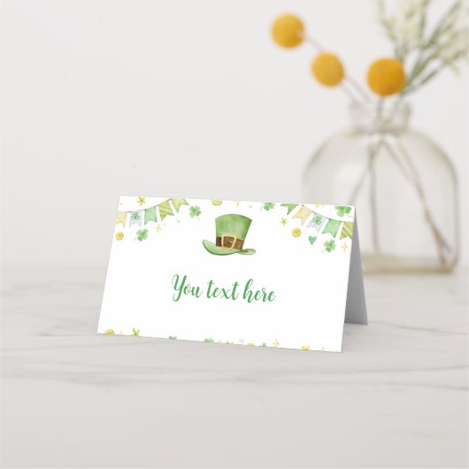 St. Patrick Lucky One Place Card Verjaardagsfeest (Voorkant)