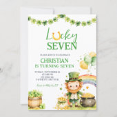 St Patrick Lucky Seven Birthday Invitation (Devant)