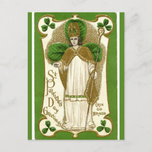 St Patrick met een staf Briefkaart