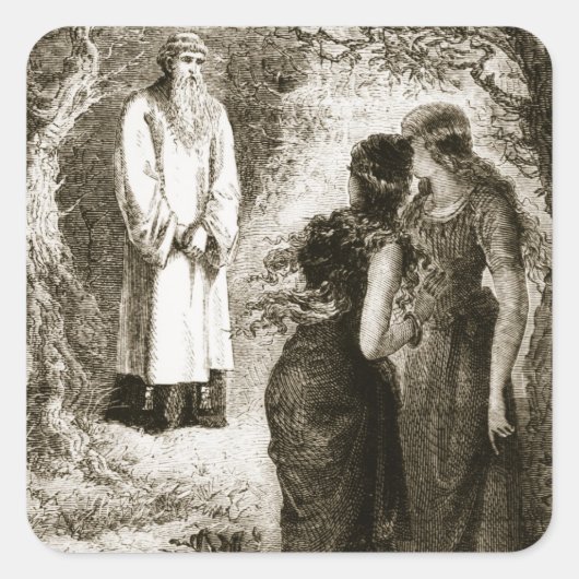 St. Patrick met maagden in het bos van Fochlut, Vierkante Sticker (Voorkant)