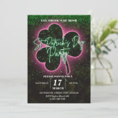 St Patrick Neon Invitation de voyageur vert et ros (Debout devant)
