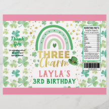 St Patrick Pink Three is een Charm Chip Bag Wrappe
