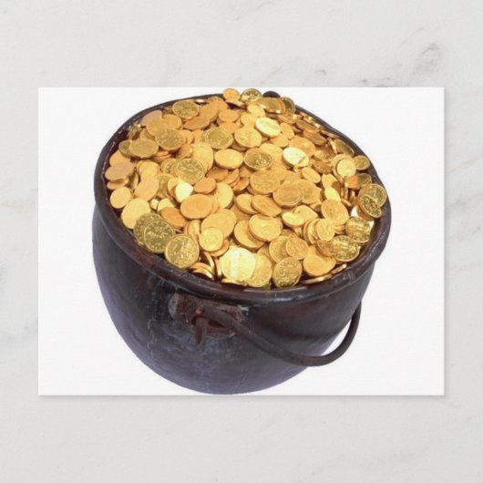 St Patrick & Pot of Gold Briefkaart (Voorkant)