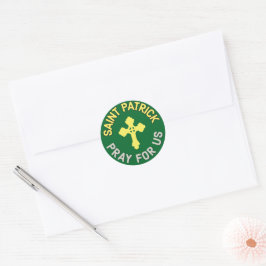 St. Patrick Pray voor ons Iers katholieke Groen Ronde Sticker
