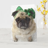 St Patrick Pug Kaart (Gele Bloem)