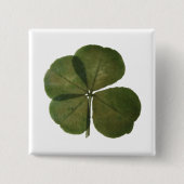 St Patrick Real 4 Leaf Clover Get Lucky Button (Voorkant)