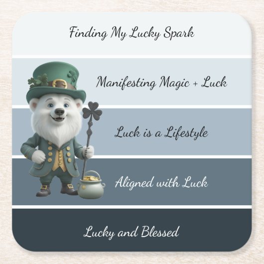 St. Patrick’s Affirmation Vierkante Kartonnen Onderzetter (Voorkant)