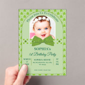 St. Patrick’s Day 1st Birthday Acryl Uitnodigingen (Insitu (Draagbaar))