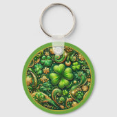 St. Patrick’s Day Clover Design Sleutelhanger (Voorkant)