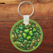 St. Patrick’s Day Clover Design Sleutelhanger (Achterkant)