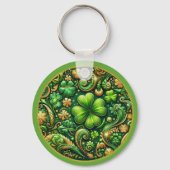 St. Patrick’s Day Clover Design Sleutelhanger (Achterkant)