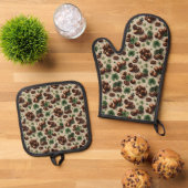 St. Patrick’s Day Coffee & Shamrock Pattern Ovenwant & Pannenlap Set (Top down)