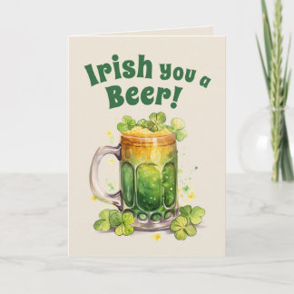 St. Patrick’s Day Funny Beer Mug Card– Irish Luck Kaart