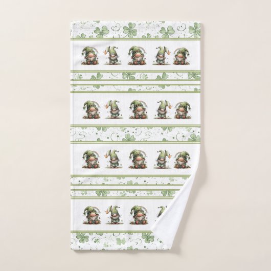 St. Patrick’s Day Gnome Pattern  (Serviette à main)