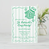 St. Patrick’s Day Green Hand Drawn Party Kaart (Staand voorkant)