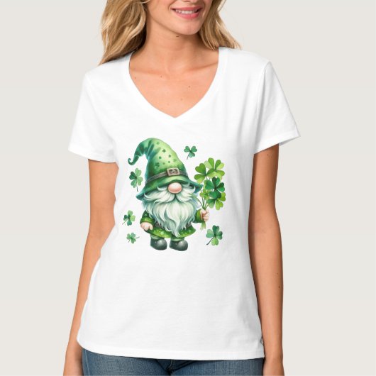 St. Patrick’s Day Leprechaun V-hals T-shirt (Voorkant)