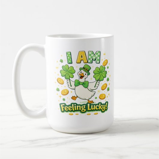 St Patrick’s Day Mug 15 oz – I Am Feeling Lucky  (Gauche)