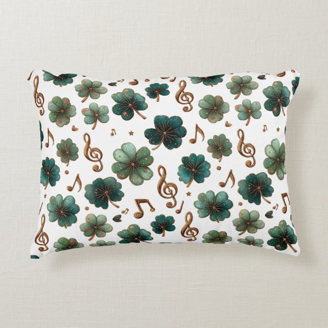 St. Patrick’s Day Musical Shamrock Accent Kussen (Voorkant)