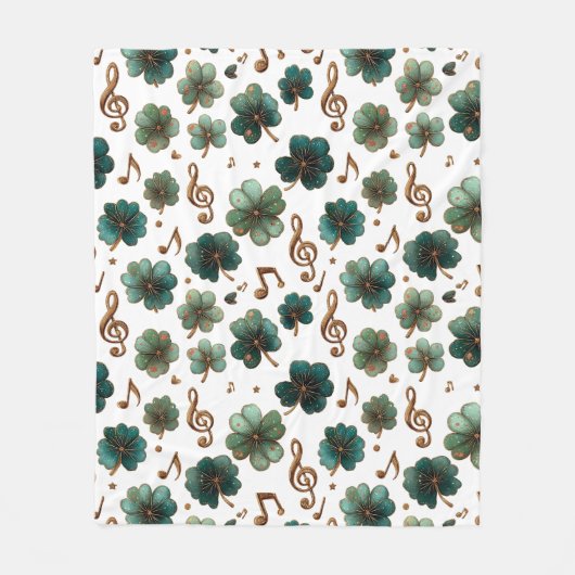 St. Patrick’s Day Musical Shamrock Fleece Deken (Voorkant)