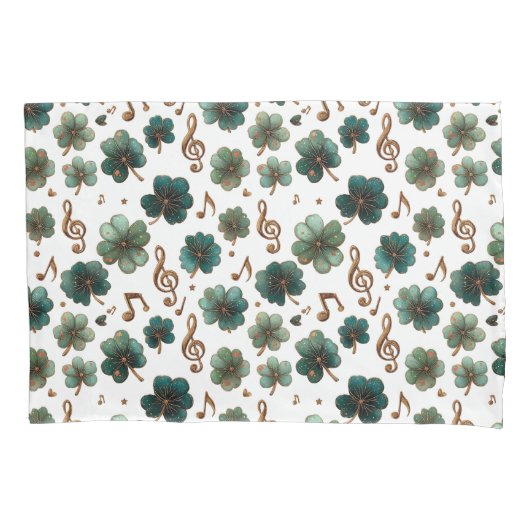 St. Patrick’s Day Musical Shamrock Kussensloop (Voorkant)