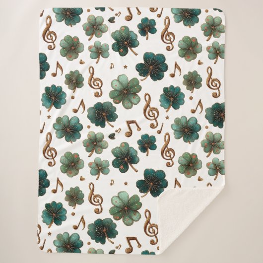 St. Patrick’s Day Musical Shamrock Sherpa Deken (Voorkant)