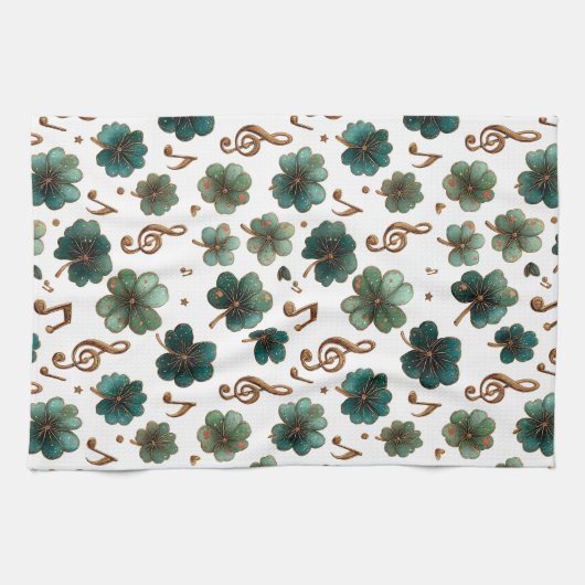 St. Patrick’s Day Musical Shamrock Theedoek (Horizontaal)