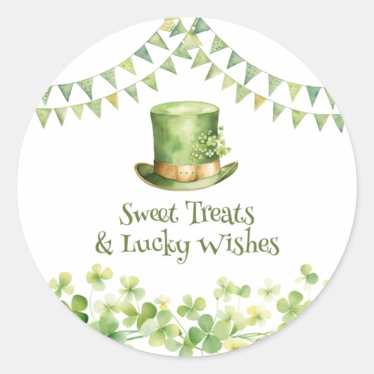 St Patrick’s Day Party Green Clover Gift Label (Voorkant)