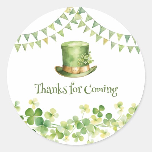 St Patrick’s Day Party Green Clover Gift Label (Voorkant)