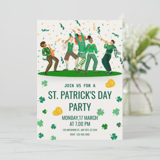 St. Patrick’s Day Party Kaart (Staand voorkant)