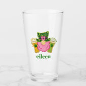 St. Patrick’s Day Pink Leprechaun Beer Custom Glas (Voorkant)